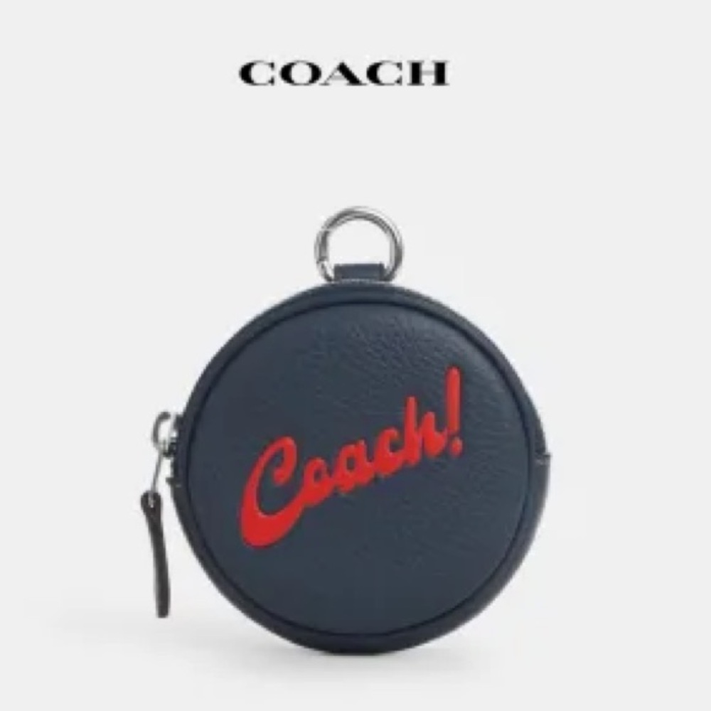 NWT! Coach authentic leather keychain coin zip wallet